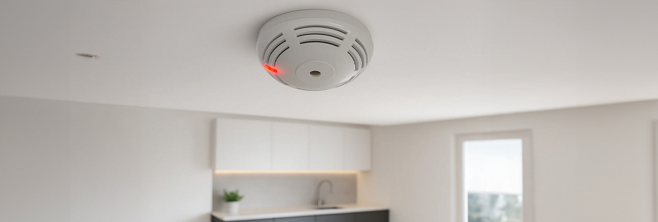 Czujka dymu Satel SDA-250 zainstalowana na suficie