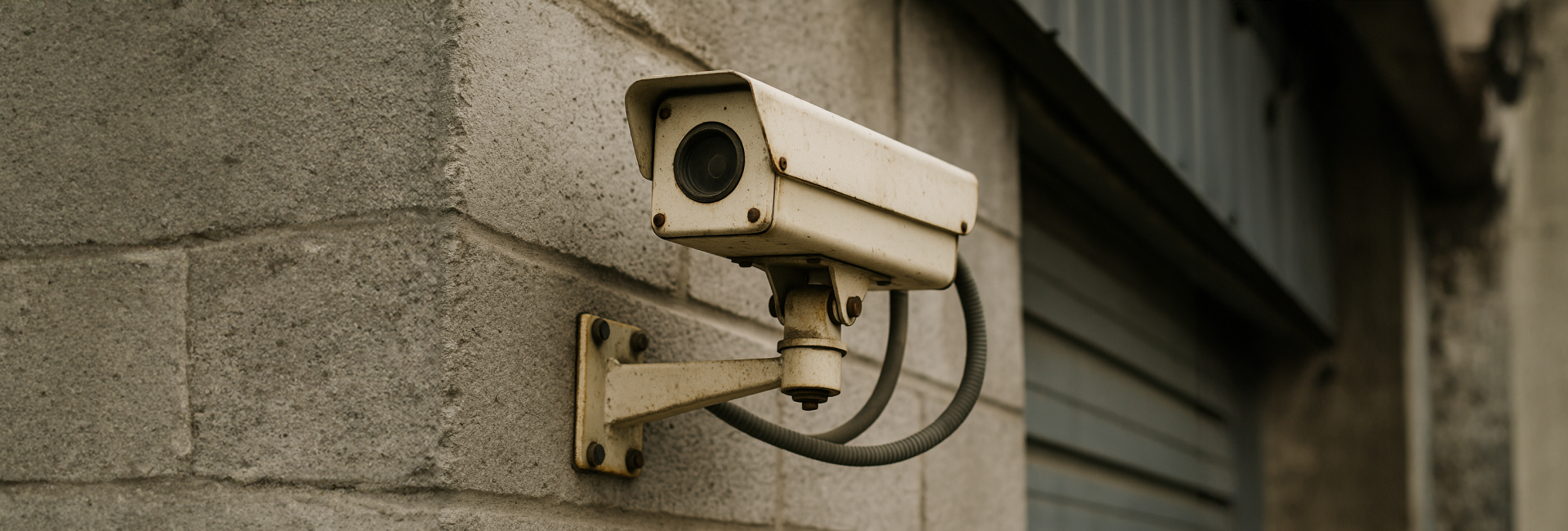 Stara kamera zawieszona na elewacji budynku