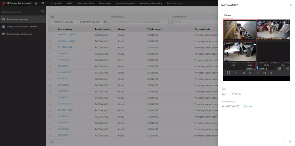 Skaner magazynowy pomagający w pakowaniu